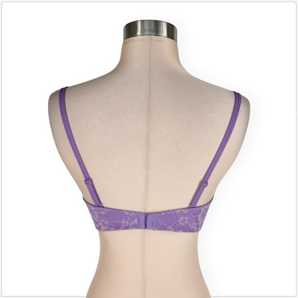 Victoria's Secret Angels Secret Embrace Purple Metallic Lace Bra Like New 34C - Picture 2 of 3